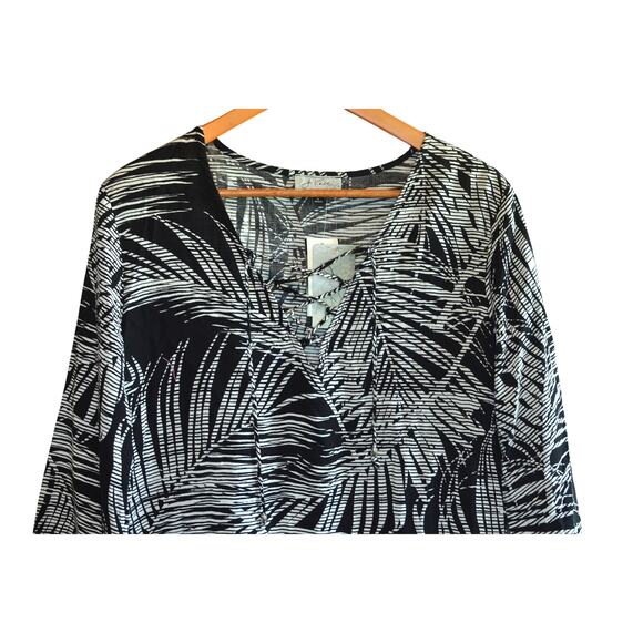 J Valdi Mallorca Tunic Swim Cover Up In Black White - Picture 2 of 4